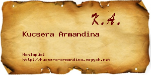 Kucsera Armandina névjegykártya